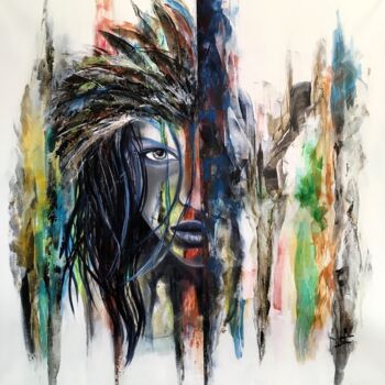 Painting titled "img-3004-indian-gir…" by Sophie Sirot, Original Artwork, Acrylic