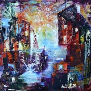 Painting titled "Au royaume d'Excali…" by Sophie Sirot, Original Artwork, Oil