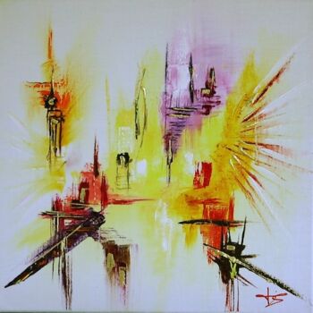 Painting titled "Rayonnement" by Sophie Sirot, Original Artwork, Oil