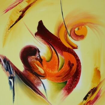 Peinture intitulée "La dance du cygne" par Sophie Sirot, Œuvre d'art originale, Huile