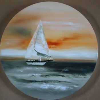 Painting titled "Toutes voiles dehors" by Sophie Sirot, Original Artwork, Oil