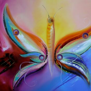 Painting titled "Butterfly" by Sophie Sirot, Original Artwork, Oil