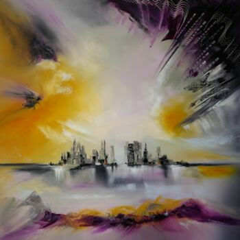Painting titled "img-0509-skyline-70…" by Sophie Sirot, Original Artwork, Oil