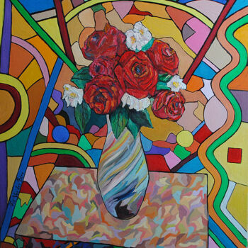 Painting titled "roses-s.jpg" by Sophie Sosedova, Original Artwork, Oil