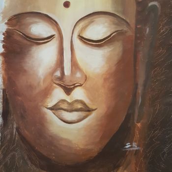 Painting titled "Bouddha" by Sophie Sunshine, Original Artwork, Acrylic