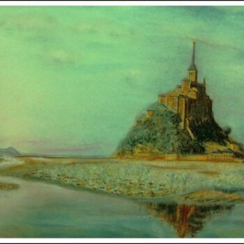 Drawing titled "La Baie du Mont-Sai…" by Sophie Tellier, Original Artwork, Pastel