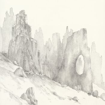 Drawing titled "Los Pueblos - Dypti…" by Sophie Trividic, Original Artwork, Pencil