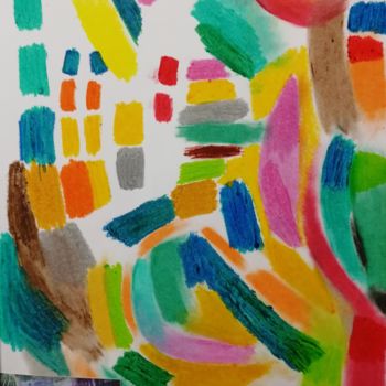Drawing titled "Multicoloured" by Sophie Venturini, Original Artwork, Pastel