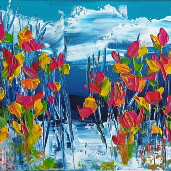 Pintura intitulada "Les fleurs" por Sophie Charbonnier, Obras de arte originais, Acrílico