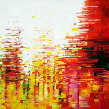 Malerei mit dem Titel "Reflets" von Sophie Cantou, Original-Kunstwerk, Acryl