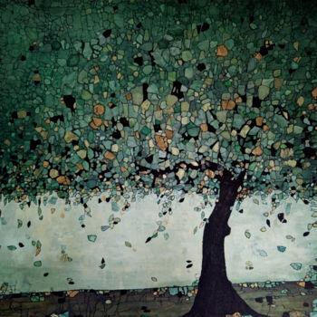 Картина под названием "Arbre de Vie 3" - Sophie Cantou, Подлинное произведение искусства, Акрил Установлен на Деревянная рам…