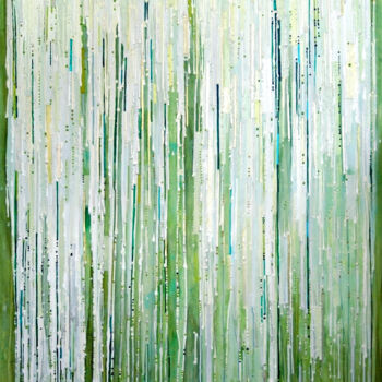 제목이 "Mur d'eau 2"인 미술작품 Sophie Cantou로, 원작, 아크릴 나무 들것 프레임에 장착됨