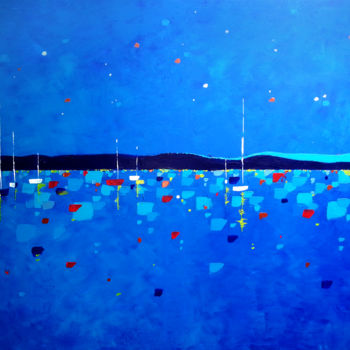 Painting titled "Bassin d'Arcachon 7" by Sophie Cantou, Original Artwork, Acrylic