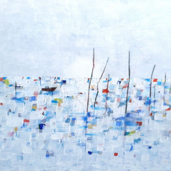 Painting titled "Bassin d'Arcachon 8" by Sophie Cantou, Original Artwork, Acrylic
