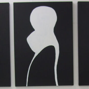 Schilderij getiteld "Untitled (B &W), Tr…" door Sophie Cordery, Origineel Kunstwerk