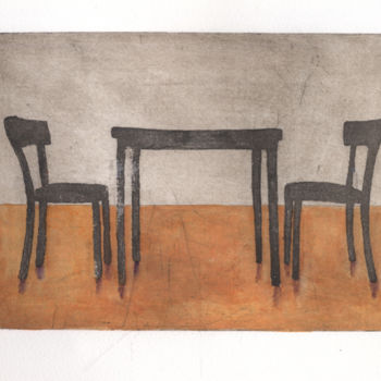 Painting titled "Table and Chairs" by Sophie Cordery, Original Artwork
