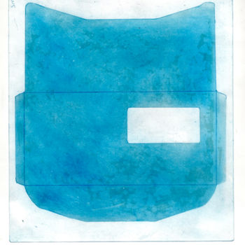 Painting titled "Blue Envelope (with…" by Sophie Cordery, Original Artwork