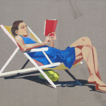 Pintura intitulada "Reading" por Sophie Cordery, Obras de arte originais, Óleo