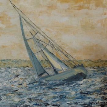 Painting titled "hisse les voiles" by Sophie Delavague, Original Artwork, Oil