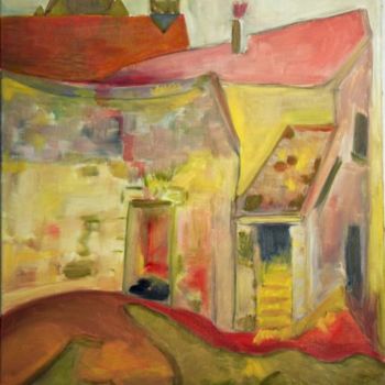 Painting titled "Cour de Ferme, Le R…" by Sophie Denizot, Original Artwork