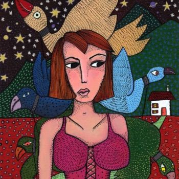 제목이 "Femme aux oiseaux"인 미술작품 Sophie Dubreuil로, 원작