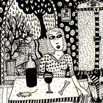 Painting titled "Boire un verre" by Sophie Dubreuil, Original Artwork