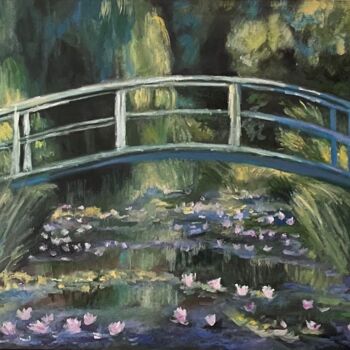 Painting titled "Reproduction Monet" by Sophie Fournier, Original Artwork, Oil