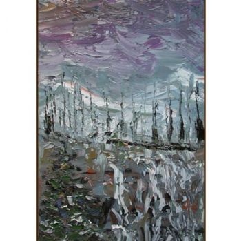 Painting titled "LE GLACIER" by Sophie Lambert, Original Artwork, Oil