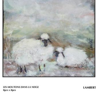 Painting titled "LES MOUTONS DANS LA…" by Sophie Lambert, Original Artwork