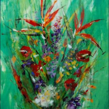 Peinture intitulée "LE BOUQUET" par Sophie Lambert, Œuvre d'art originale, Huile