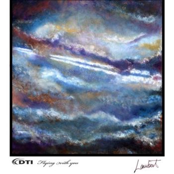 Painting titled "FLYING WITH YOU,100…" by Sophie Lambert, Original Artwork, Oil