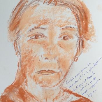 Dessin intitulée "Une Dame adorable" par Sophie Petru, Œuvre d'art originale, Pastel