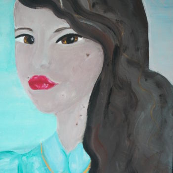 Painting titled "Portrait" by Sophie Polfliet, Original Artwork, Acrylic