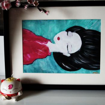 Painting titled "Geisha" by Sophie Polfliet, Original Artwork