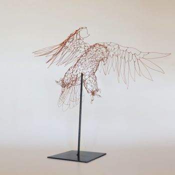 Escultura intitulada "L'Aigle" por Sophie Rouliot, Obras de arte originais, Arame