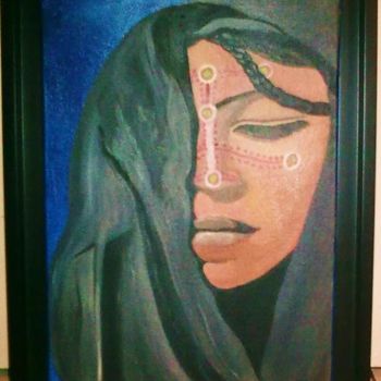 Peinture intitulée "femme du maghreb" par Zaf, Œuvre d'art originale