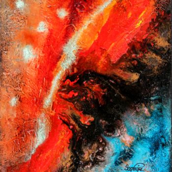 Schilderij getiteld "99-amour fusionnel" door Sophine, Origineel Kunstwerk, Acryl