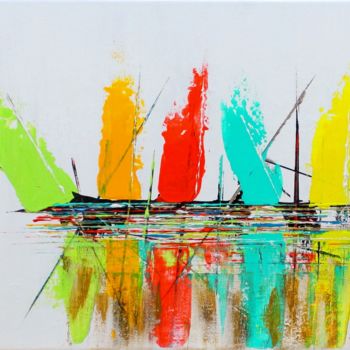 Peinture intitulée "221-bateaux1.jpg" par Sophine, Œuvre d'art originale, Acrylique