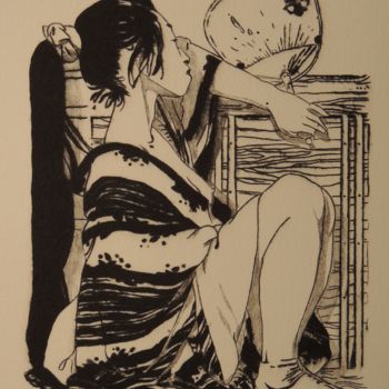 Εκτυπώσεις & Χαρακτικά με τίτλο "Geisha II" από Soraya Boullic, Αυθεντικά έργα τέχνης, Χαρακτική