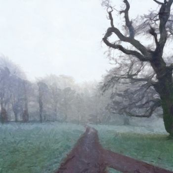 Arte digitale intitolato ""A foggy winter mor…" da So_orex, Opera d'arte originale, Pittura digitale