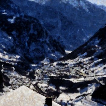 Arte digitale intitolato ""Winter view from S…" da So_orex, Opera d'arte originale, Pittura digitale