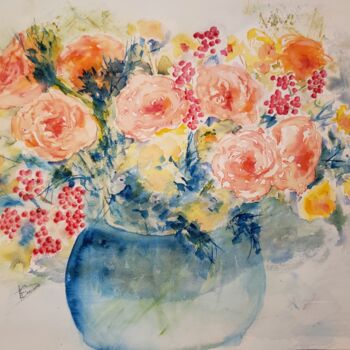 "Bouquet lumineux" başlıklı Tablo Thérèse Soriano tarafından, Orijinal sanat, Suluboya
