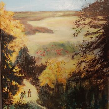 Pintura titulada "Chemin de Beauregard" por Thérèse Soriano, Obra de arte original, Acrílico Montado en Bastidor de camilla…
