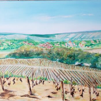 Painting titled "Chablis" by Thérèse Soriano, Original Artwork, Acrylic Mounted on Wood Stretcher frame