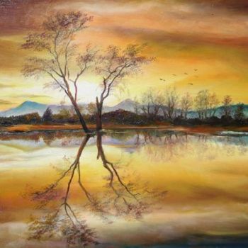 Painting titled "Sunrise" by Sorinapostolescu, Original Artwork, Oil