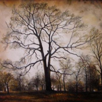 Painting titled "Late Autumn" by Sorinapostolescu, Original Artwork, Oil