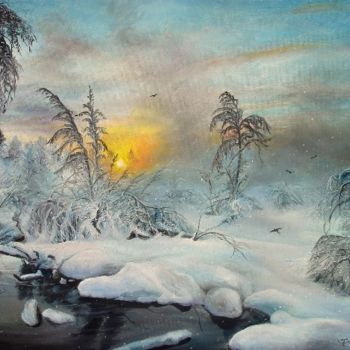 Painting titled "After Winter Storm" by Sorinapostolescu, Original Artwork, Oil