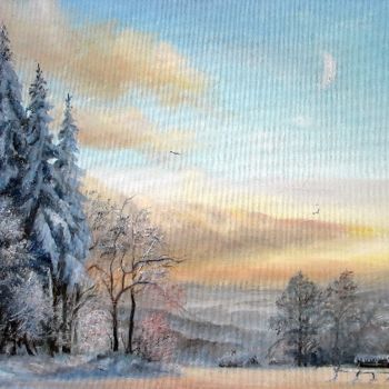 Painting titled "Winter Pastel" by Sorinapostolescu, Original Artwork, Oil