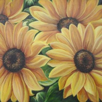 Painting titled "Sunflower" by Sorinapostolescu, Original Artwork, Oil
