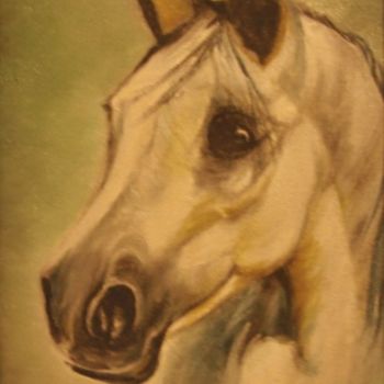 Painting titled "Horse- October spec…" by Sorinapostolescu, Original Artwork, Oil